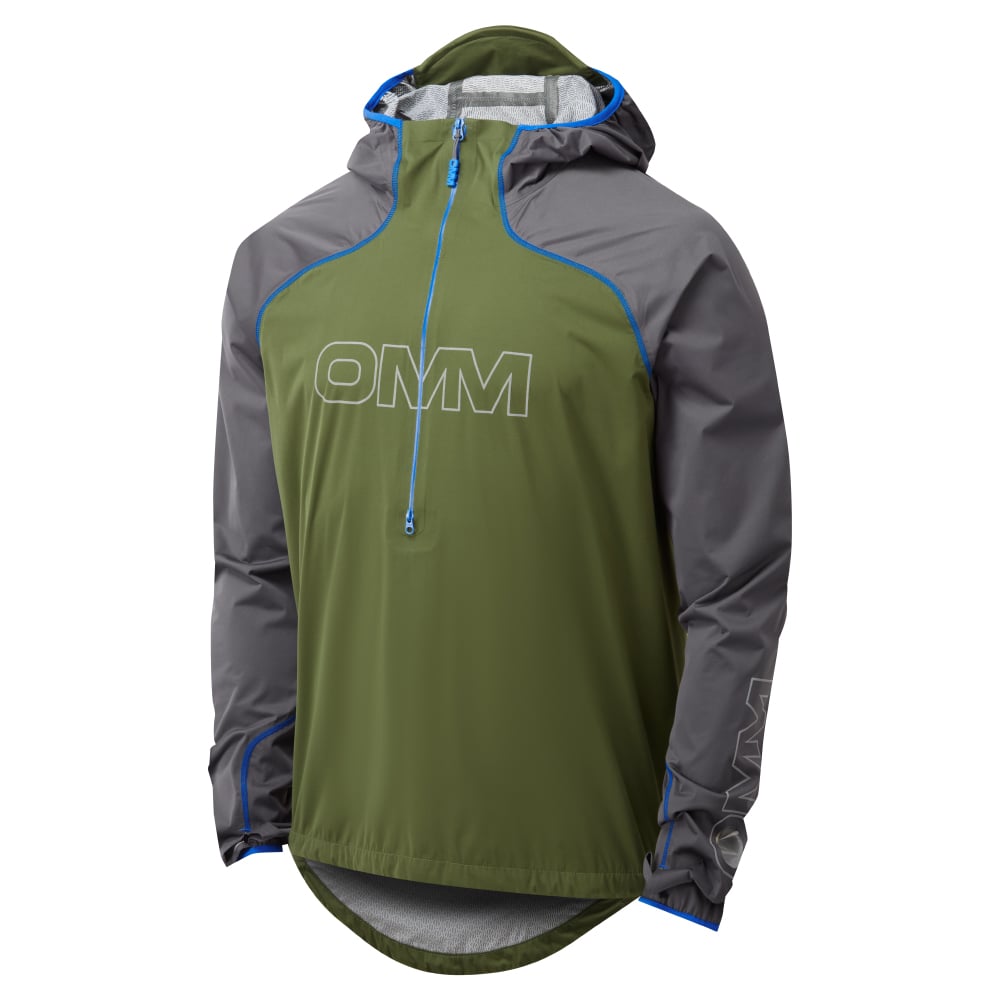 OC197_Kamleika_Smock_Dark_Green_Grey_Front_Angle