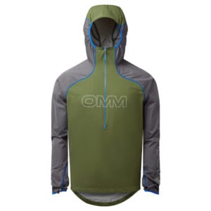 OC197_Kamleika_Smock_Dark_Green_Grey_Front_Hood_Up