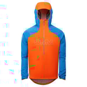 OC197_Kamleika_Smock_Orange_Blue_Front_Hood_up