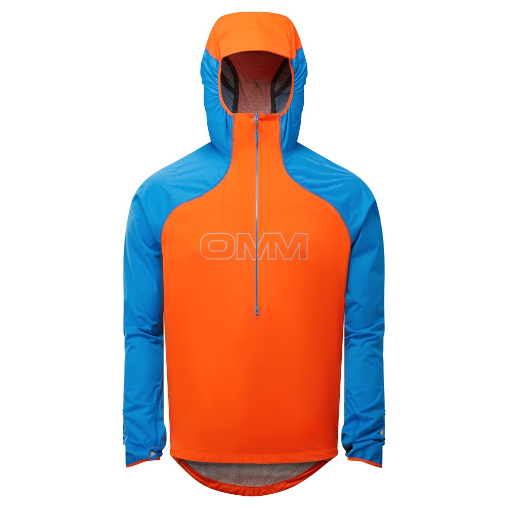 OC197_Kamleika_Smock_Orange_Blue_Front_Hood_up