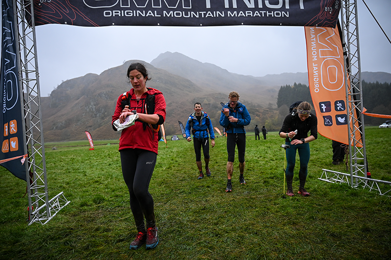 Competitors at an OMM finish