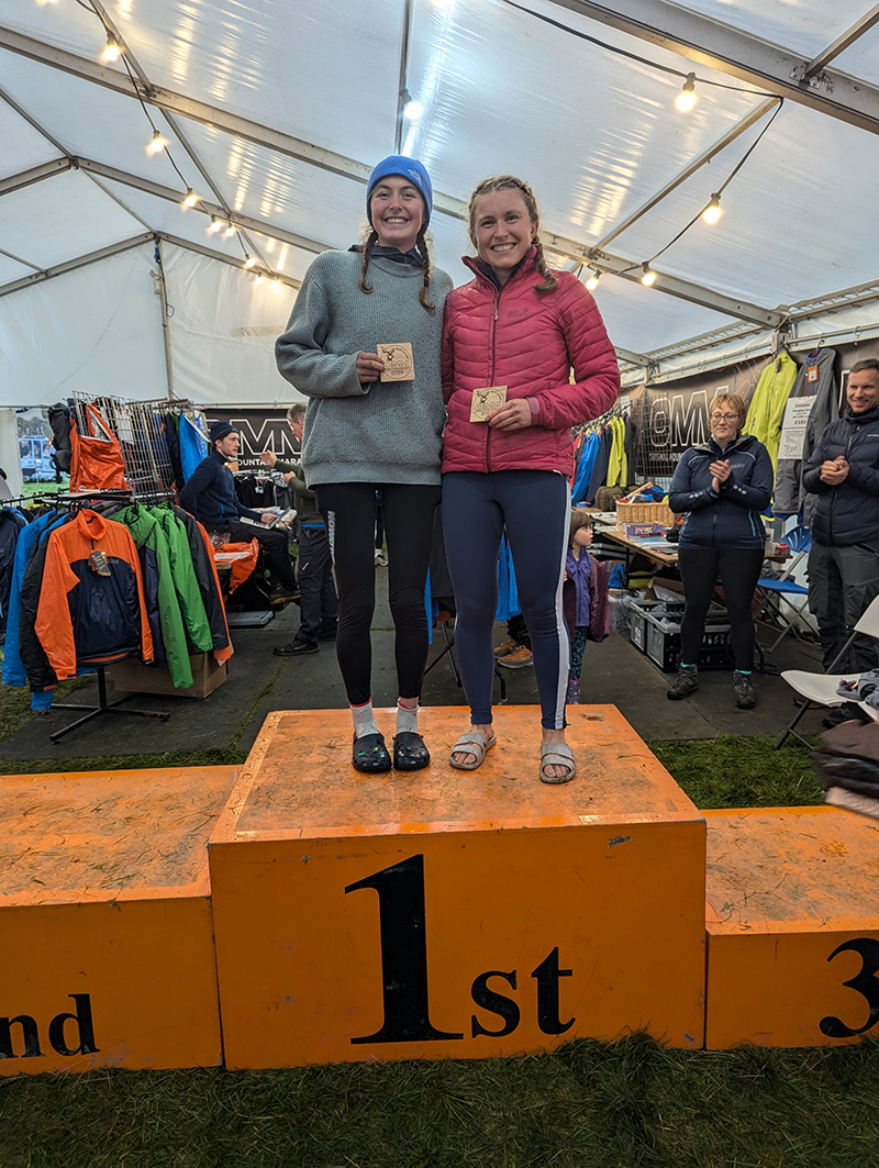 Two women on the OMM podium
